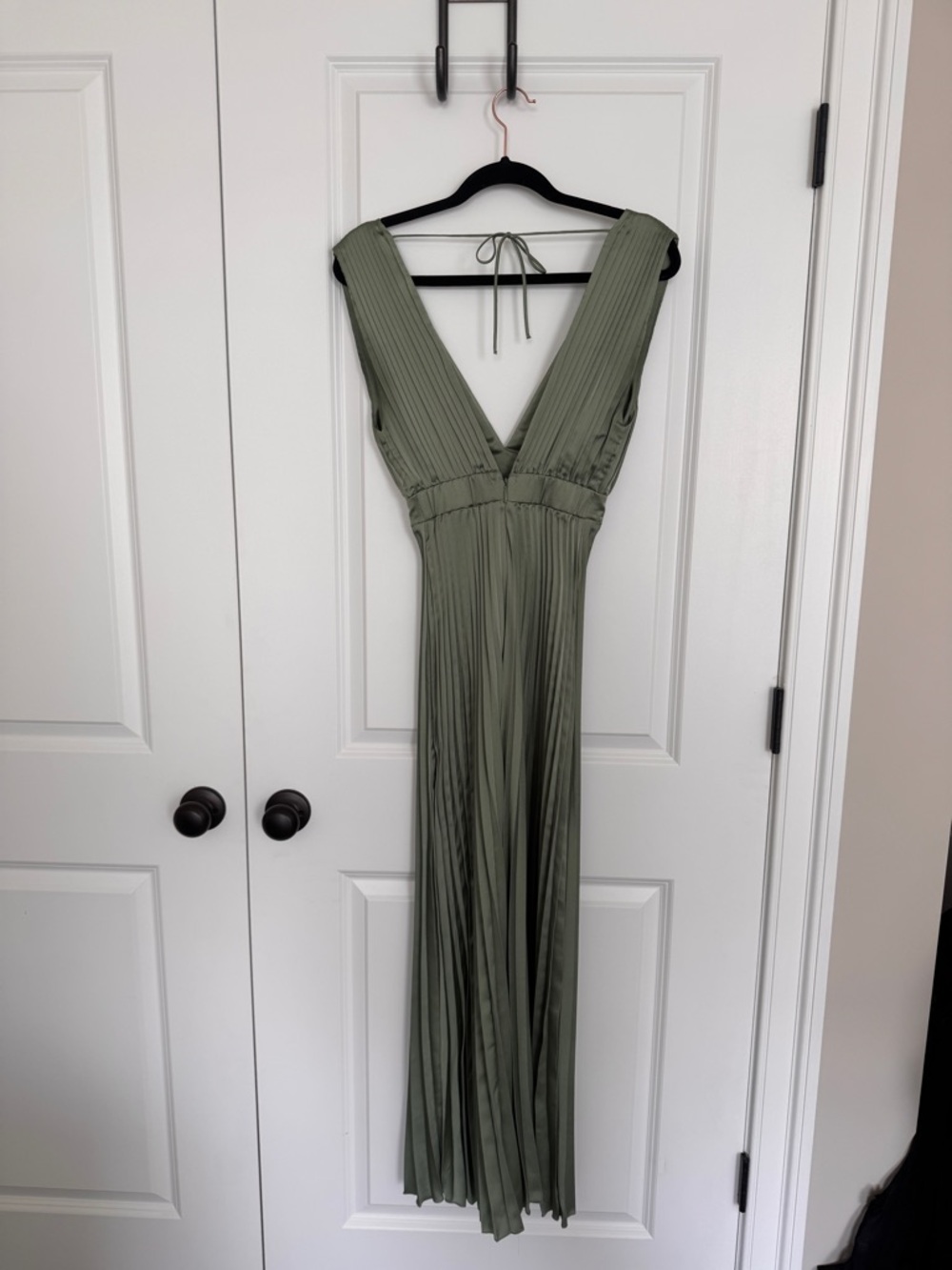 Abercrombie & Fitch Olive Green Pleated Jumpsuit